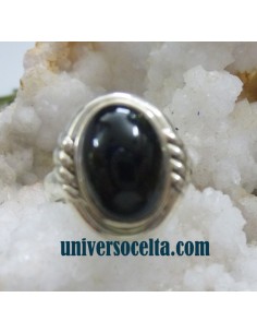 Anillo en plata de ley con Azabache A-17 2