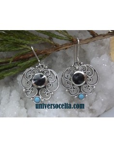 Pendientes artesanales con Filigrana y Azabache F117 2