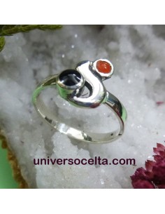 Pulsera artesana combinada Azabache y Coral CYA 2