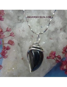 Colgante moderno de Azabache en plata de ley 600-37