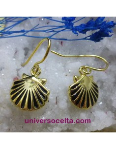 Concha Pendientes de plata chapados 121-0167