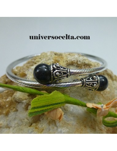 Brazalete de plata con Azabache 660-0061