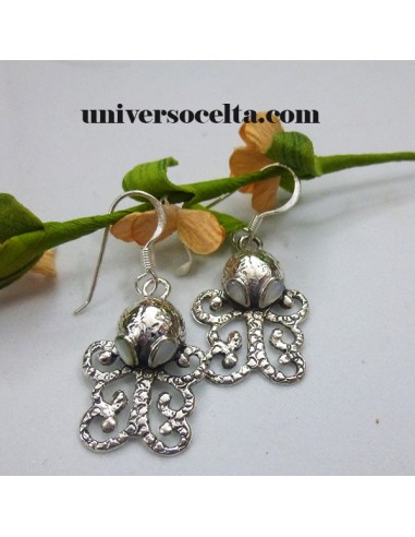 Pulpo Pendientes de Plata 623-0266