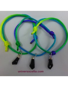 Pulsera ajustable multicolor con Figa de Azabache 2