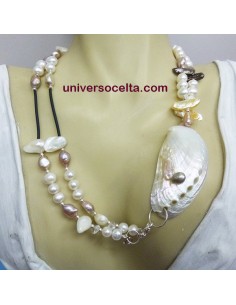 Collar versátil artesano con Madreperlas y concha JDM