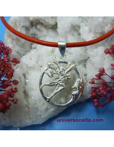 Colgante de plata con Hada y Luna WY