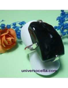 Sortija artesana con Azabache irregular AYA 2